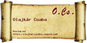 Olajkár Csaba névjegykártya